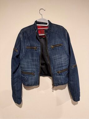 Denim Blue Women's Cropped Jacket